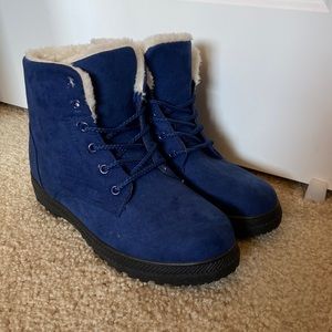 blue fleece lined boots